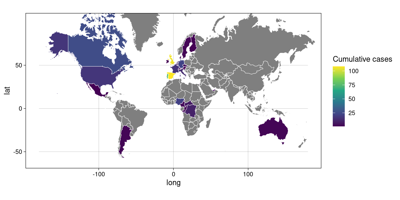 World case map on May 29th 2022